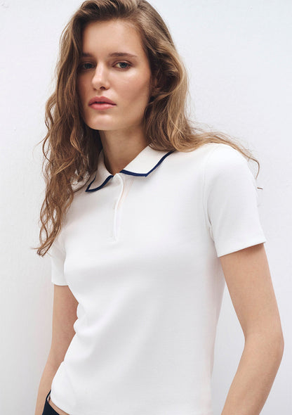 Ecru Polo T-Shirt