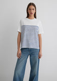 Navy Striped White T-Shirt