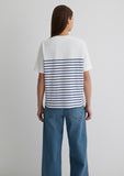 Navy Striped White T-Shirt