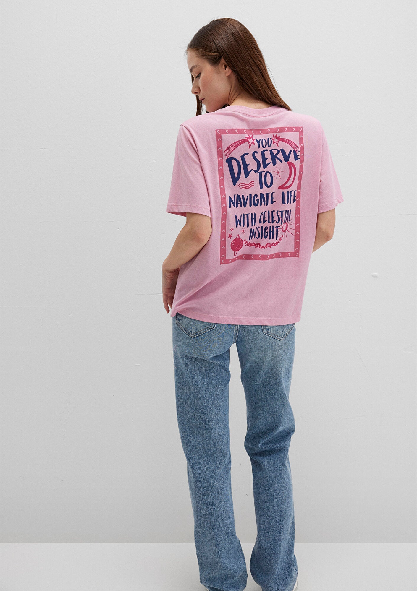 Astrology Printed Pink T-Shirt