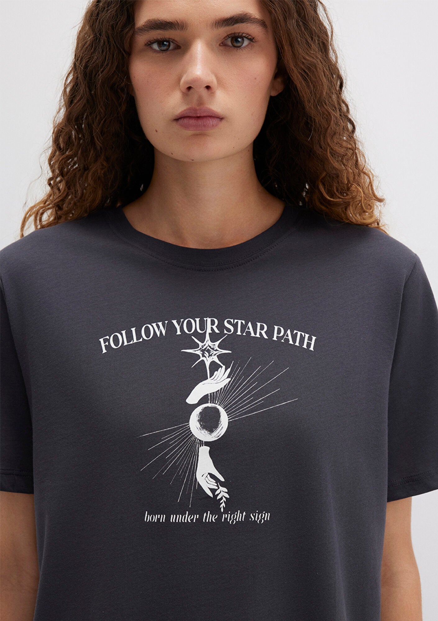 Astrology Printed Anthracite T-Shirt