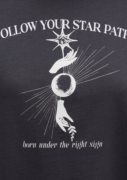 Astrology Printed Anthracite T-Shirt