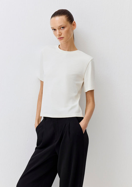 Ecru Basic Interlock T-Shirt
