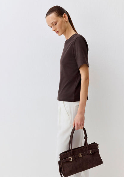 Brown Basic Interlock T-Shirt
