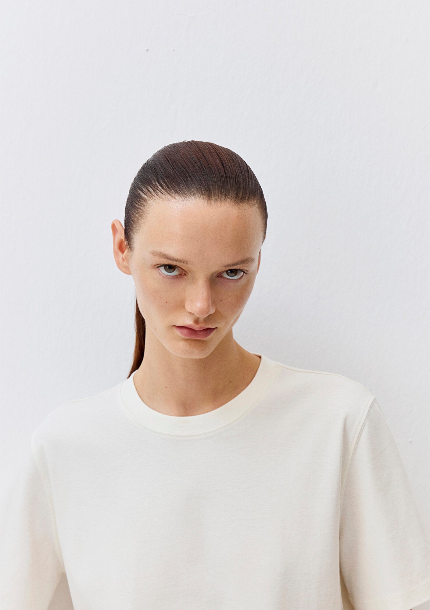 Ecru Basic Interlock T-Shirt