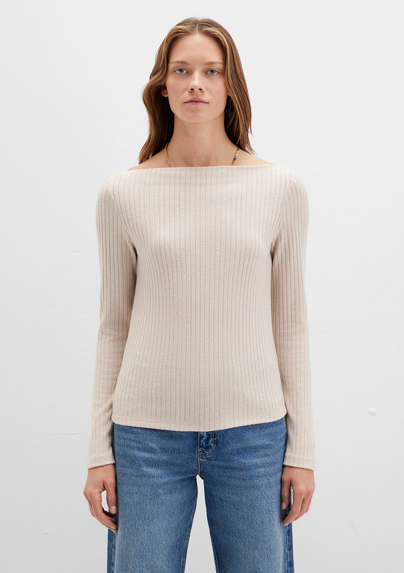 Beige Long Sleeve T-Shirt