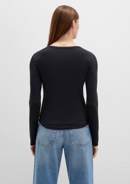 Long Sleeve Black Basic T-Shirt