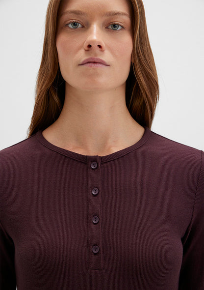 Long Sleeve Brown Basic T-Shirt