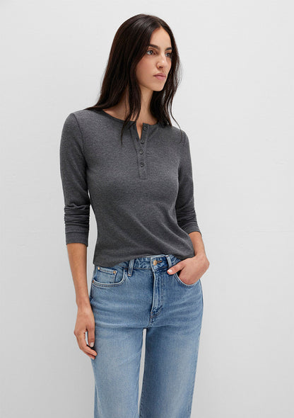 Long Sleeve Grey Basic T-Shirt