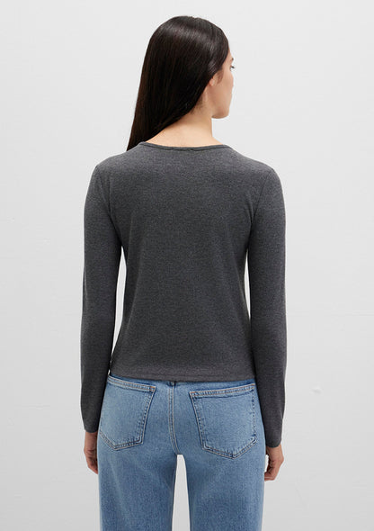 Long Sleeve Grey Basic T-Shirt