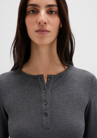 Long Sleeve Grey Basic T-Shirt