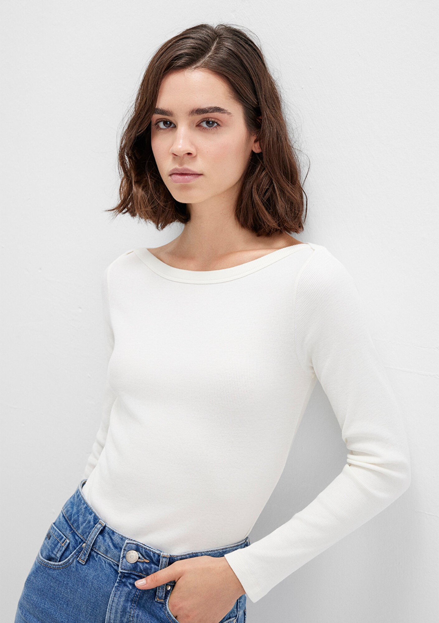 Long Sleeve Brown Basic T-Shirt