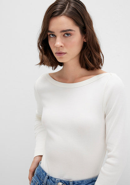 Long Sleeve Brown Basic T-Shirt