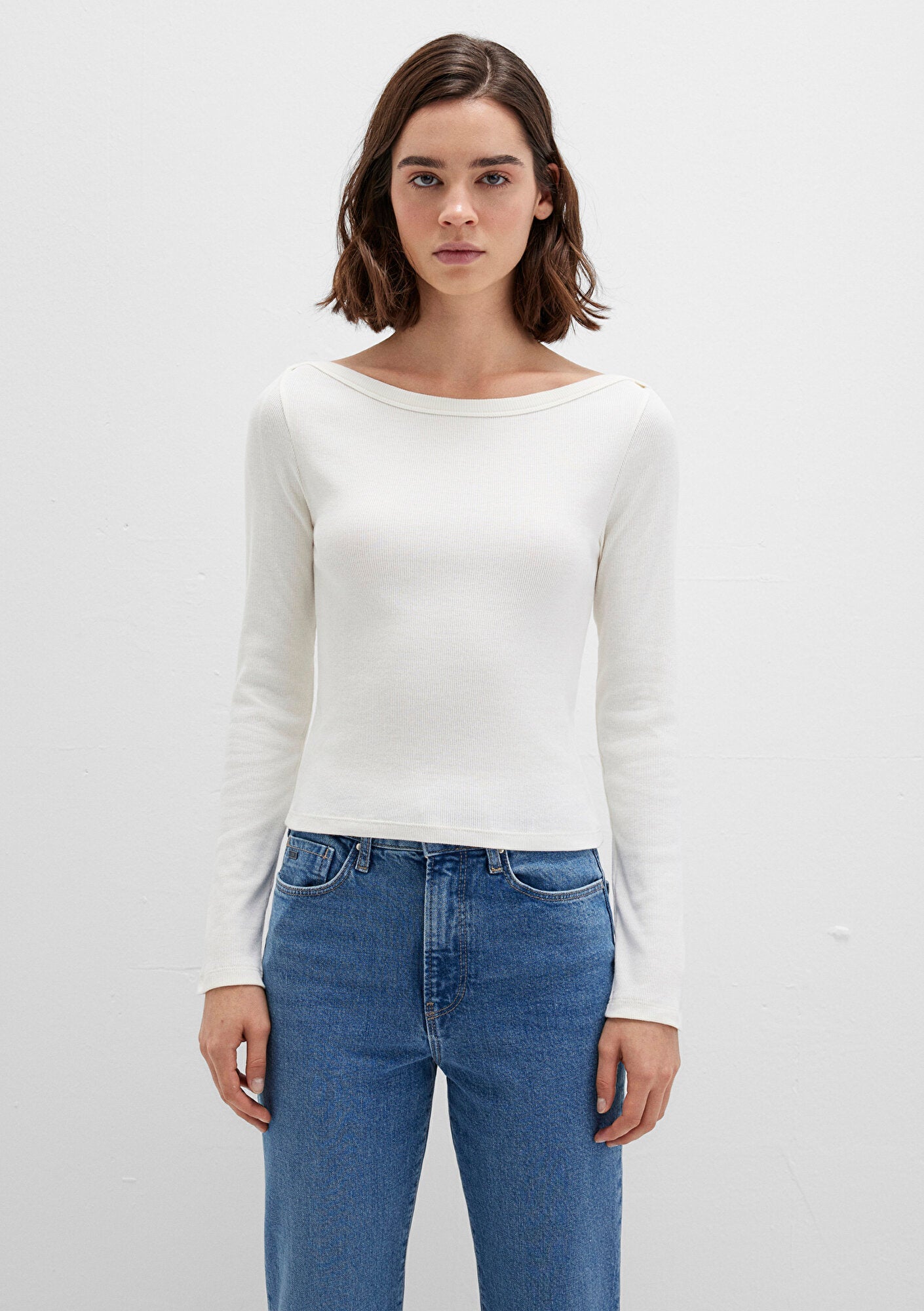 Long Sleeve Brown Basic T-Shirt