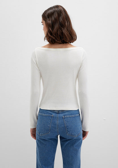 Long Sleeve Brown Basic T-Shirt