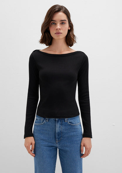 Long Sleeve Black Basic T-Shirt