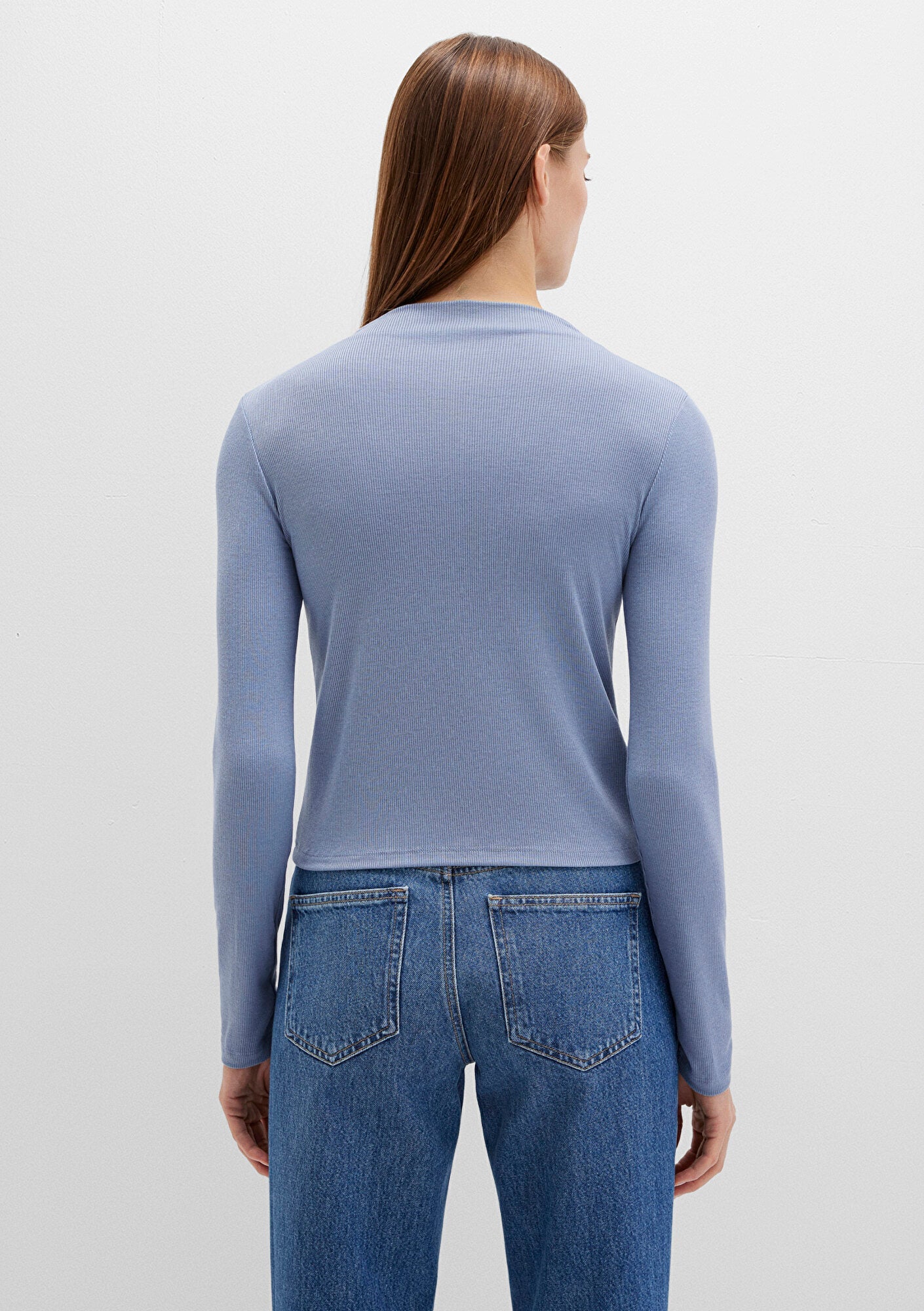 Button Detailed Blue T-Shirt