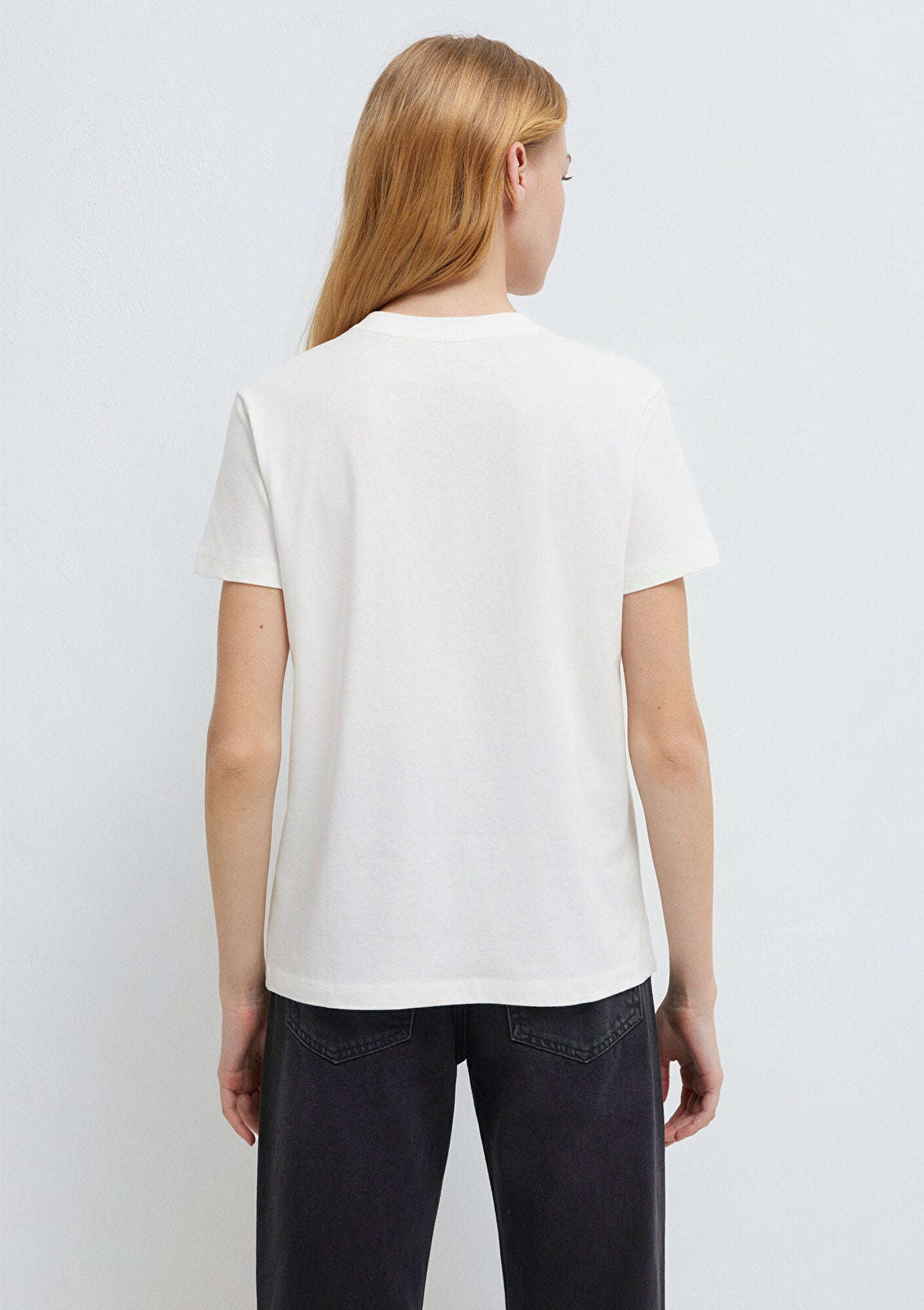Cat Printed Ecru T-Shirt
