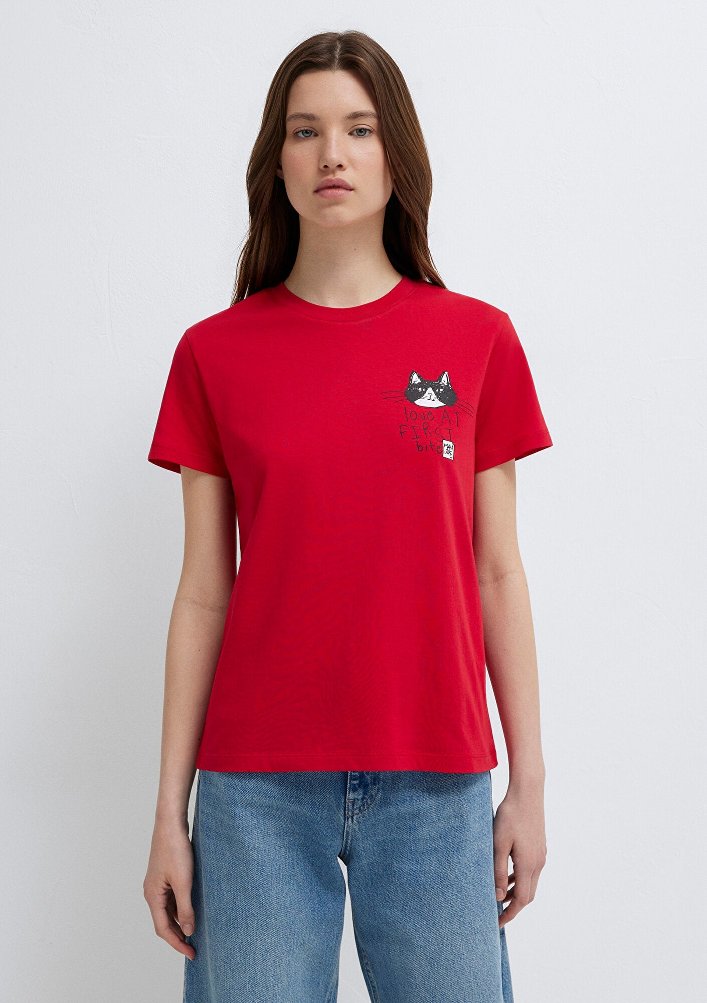 Cat Printed Pink T-Shirt