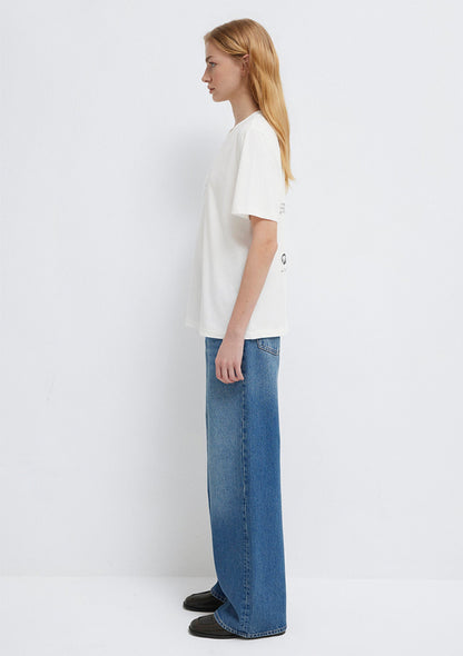 Cat Printed Ecru T-Shirt