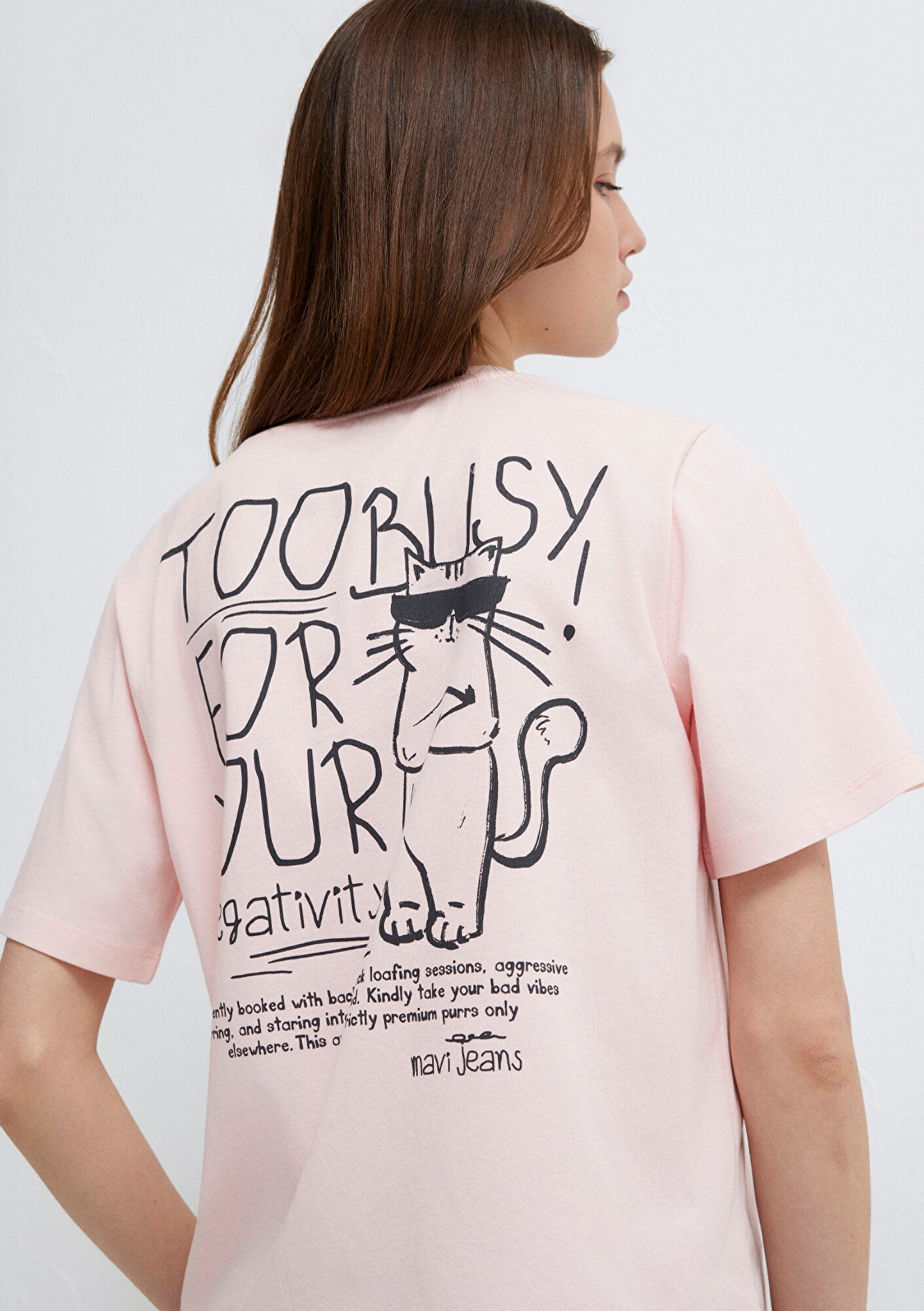 Cat Printed Pink T-Shirt