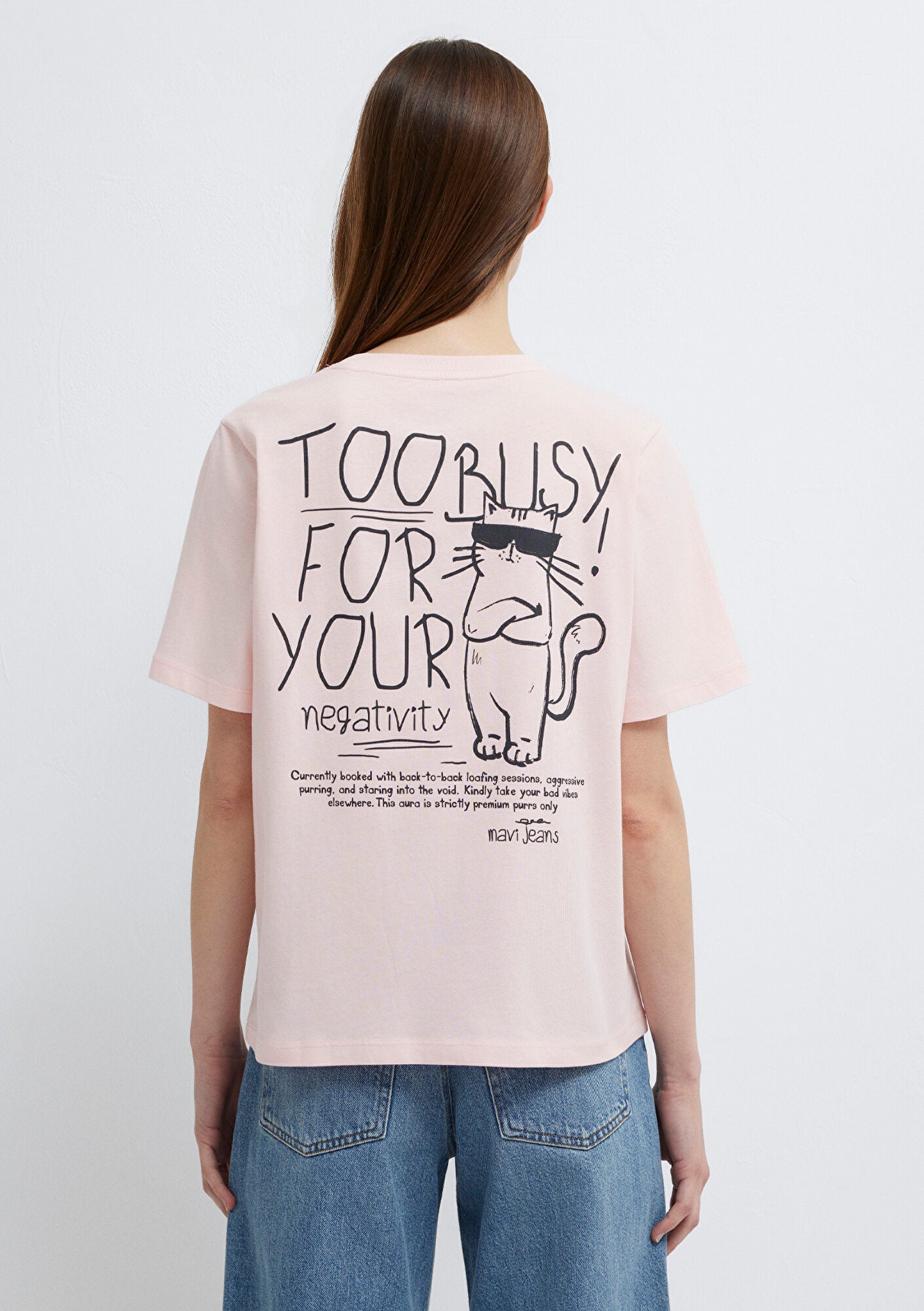 Cat Printed Pink T-Shirt