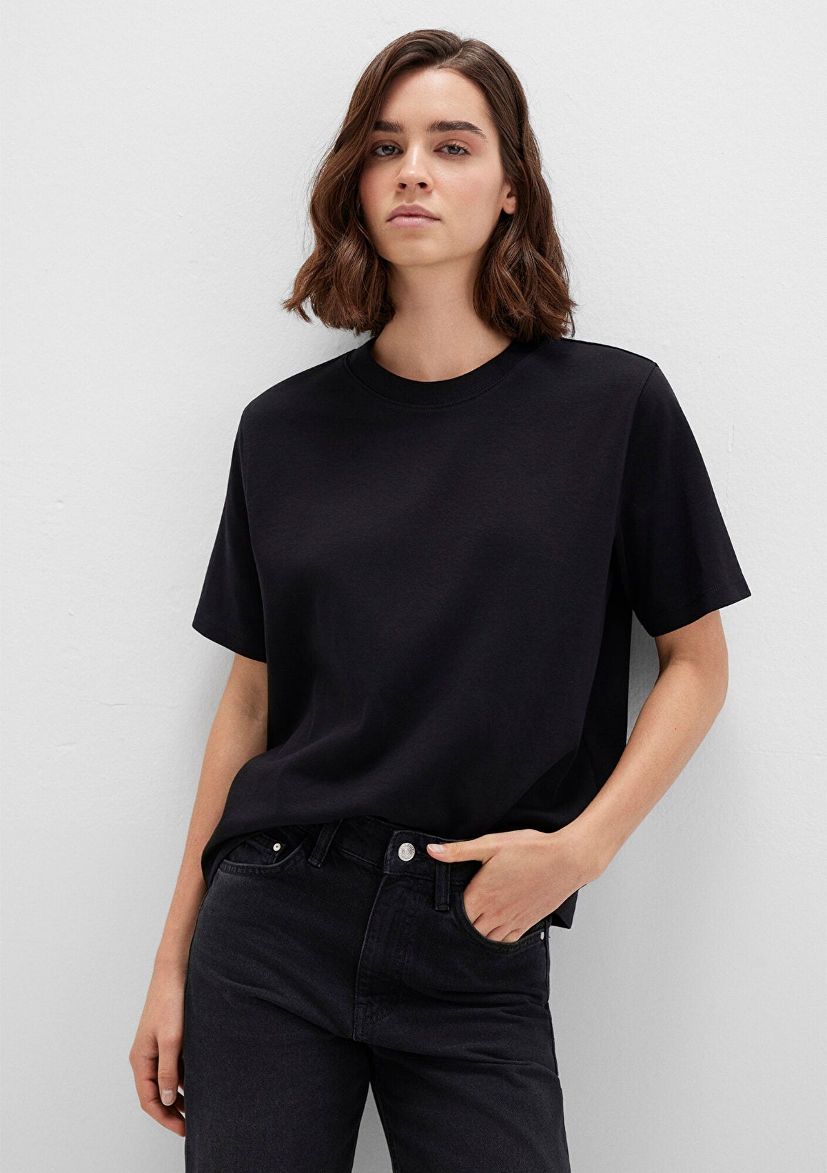 Black Basic Interlock T-Shirt