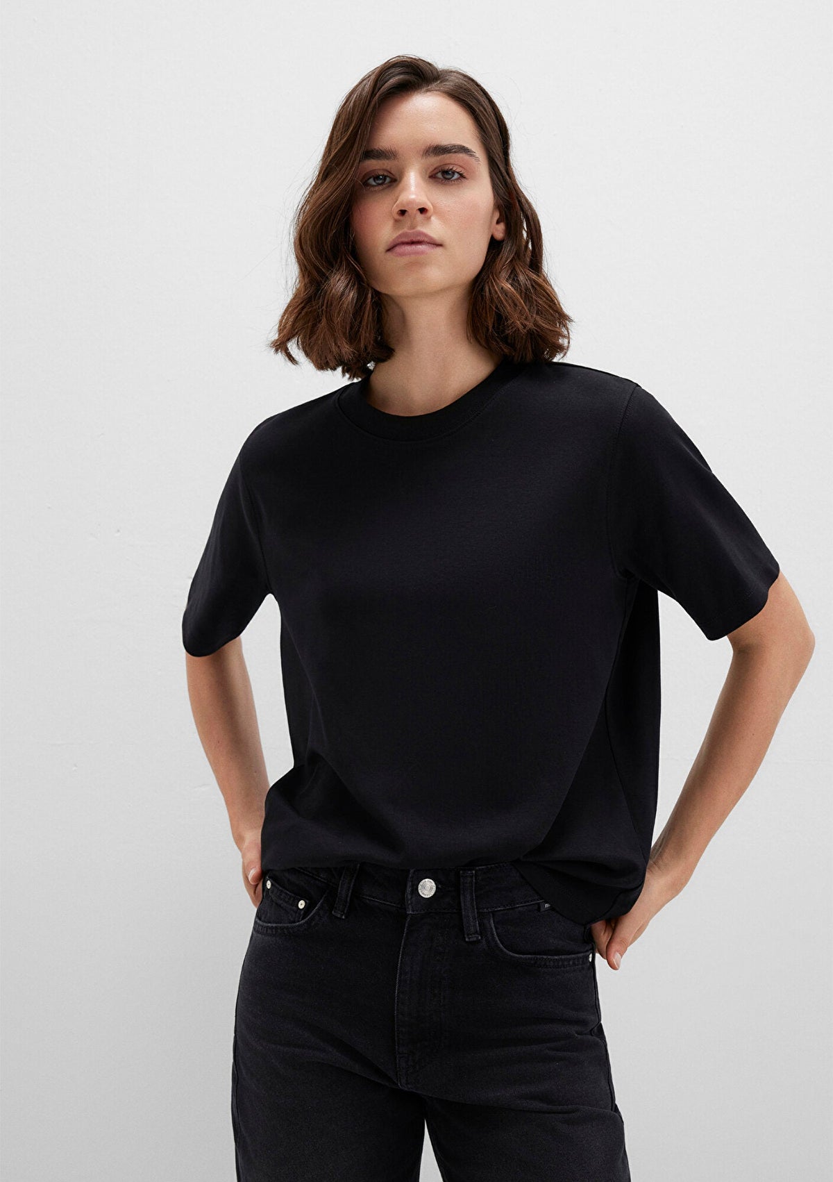 Black Basic Interlock T-Shirt