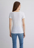 V Neck White Basic T-Shirt