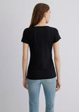 V Neck Black Basic T-Shirt