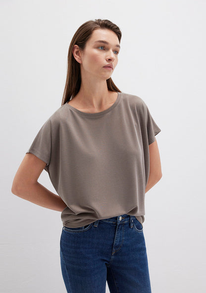 Lux Touch Tencel TM Modal Brown Basic T-Shirt