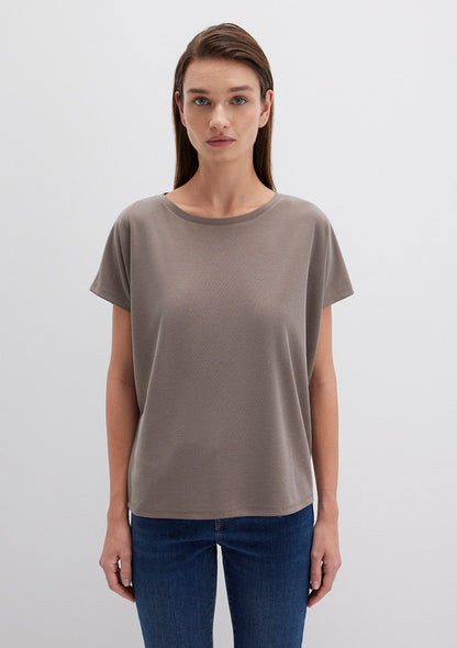 Lux Touch Tencel TM Modal Brown Basic T-Shirt