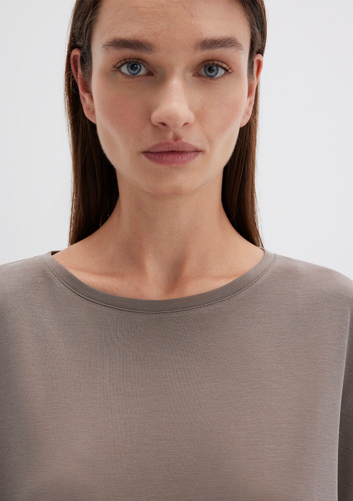 Lux Touch Tencel TM Modal Brown Basic T-Shirt