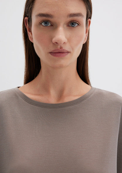 Lux Touch Tencel TM Modal Brown Basic T-Shirt