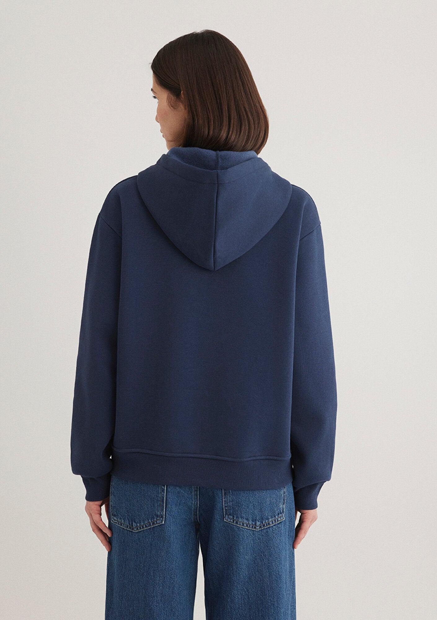 Hooded Navy Basic Sweatshirt