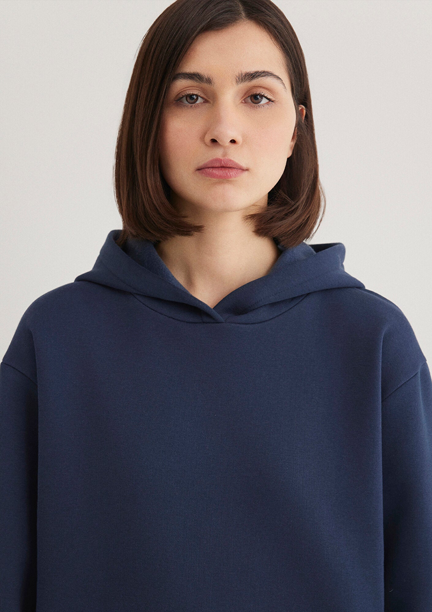 Hooded Navy Basic Sweatshirt