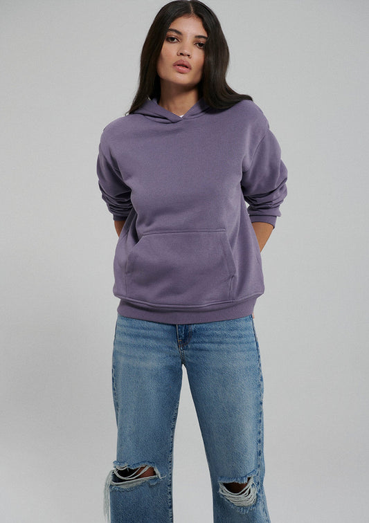 Hooded Purple Basic Sweatshirt