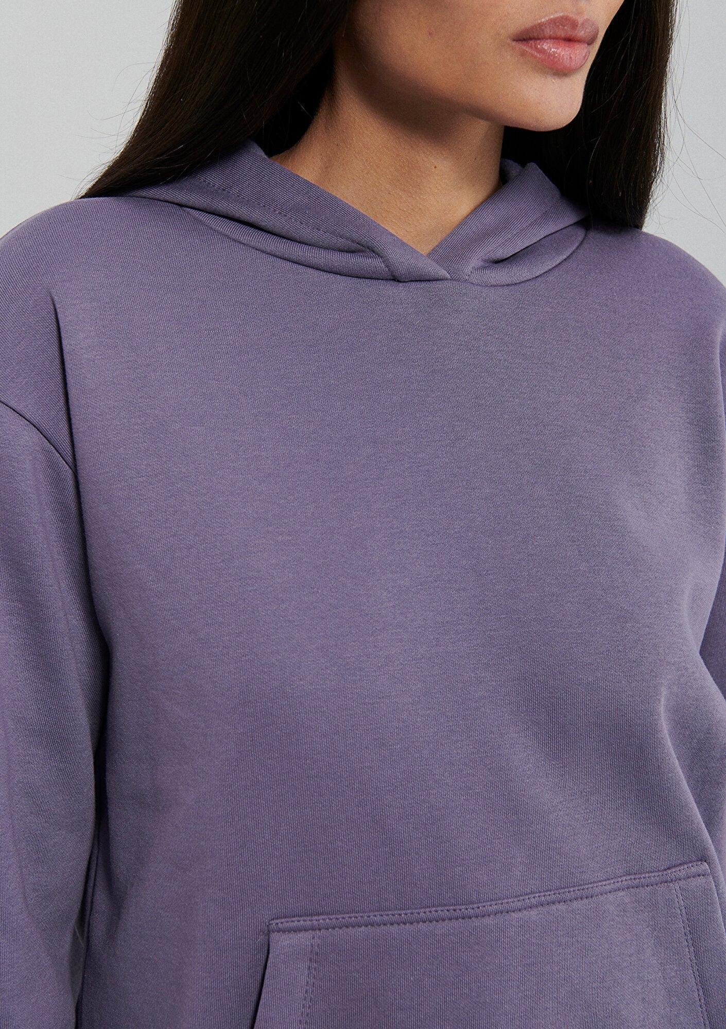Hooded Purple Basic Sweatshirt