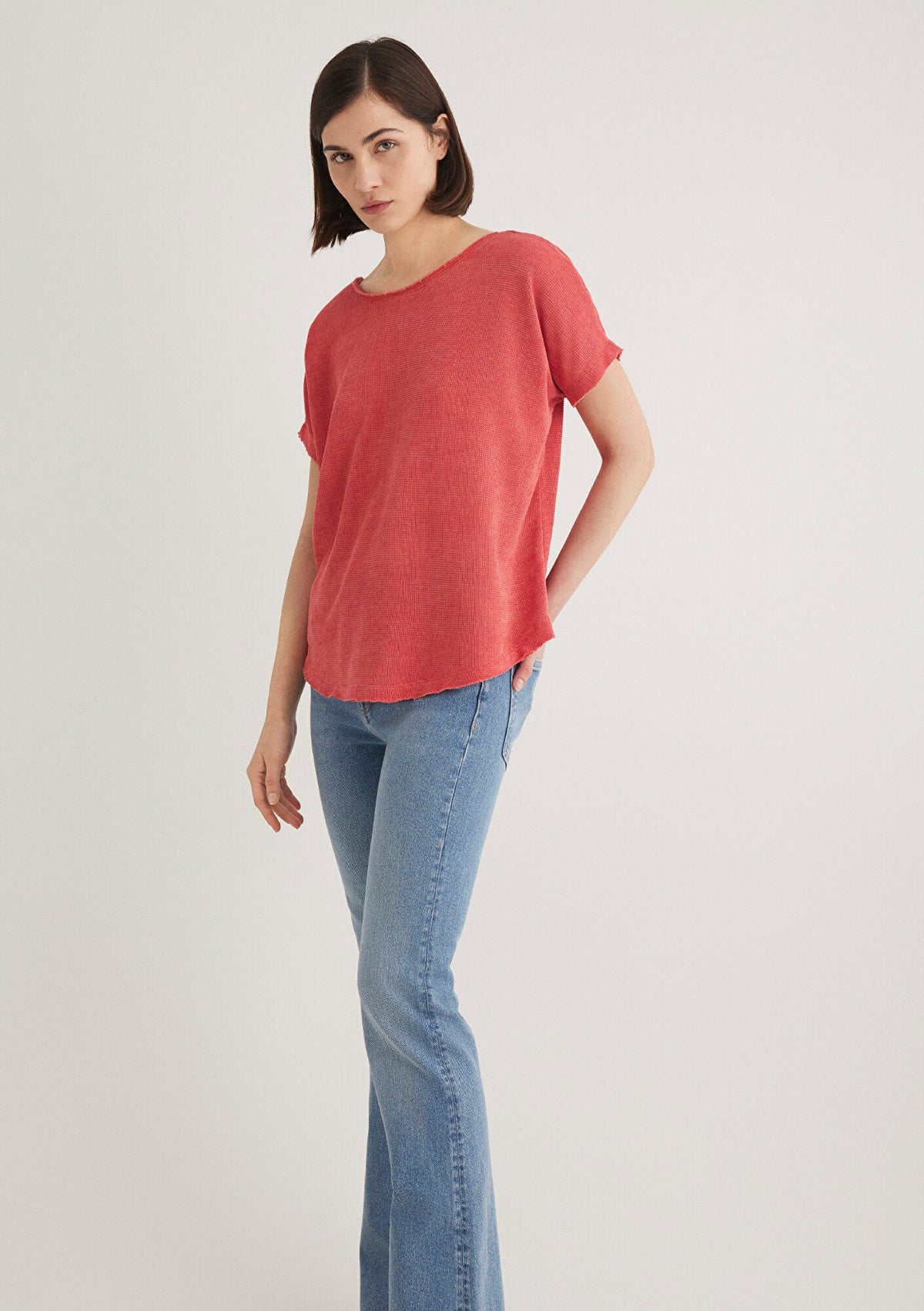 Textured Pink T-Shirt
