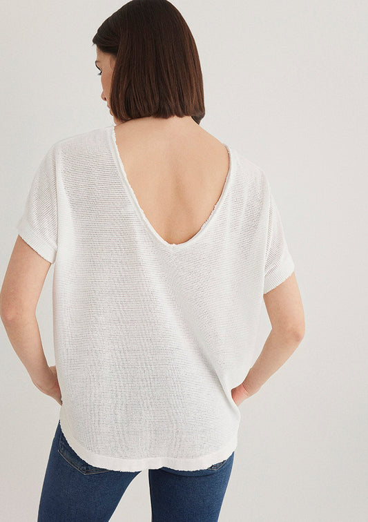 Textured White T-Shirt