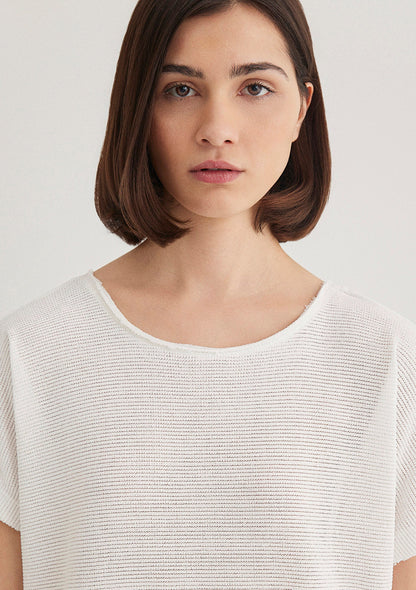 Textured White T-Shirt