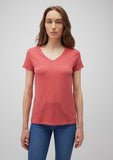 V Neck Red Basic T-Shirt