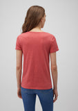 V Neck Red Basic T-Shirt