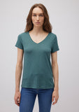 V Neck Green Basic T-Shirt