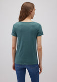V Neck Green Basic T-Shirt