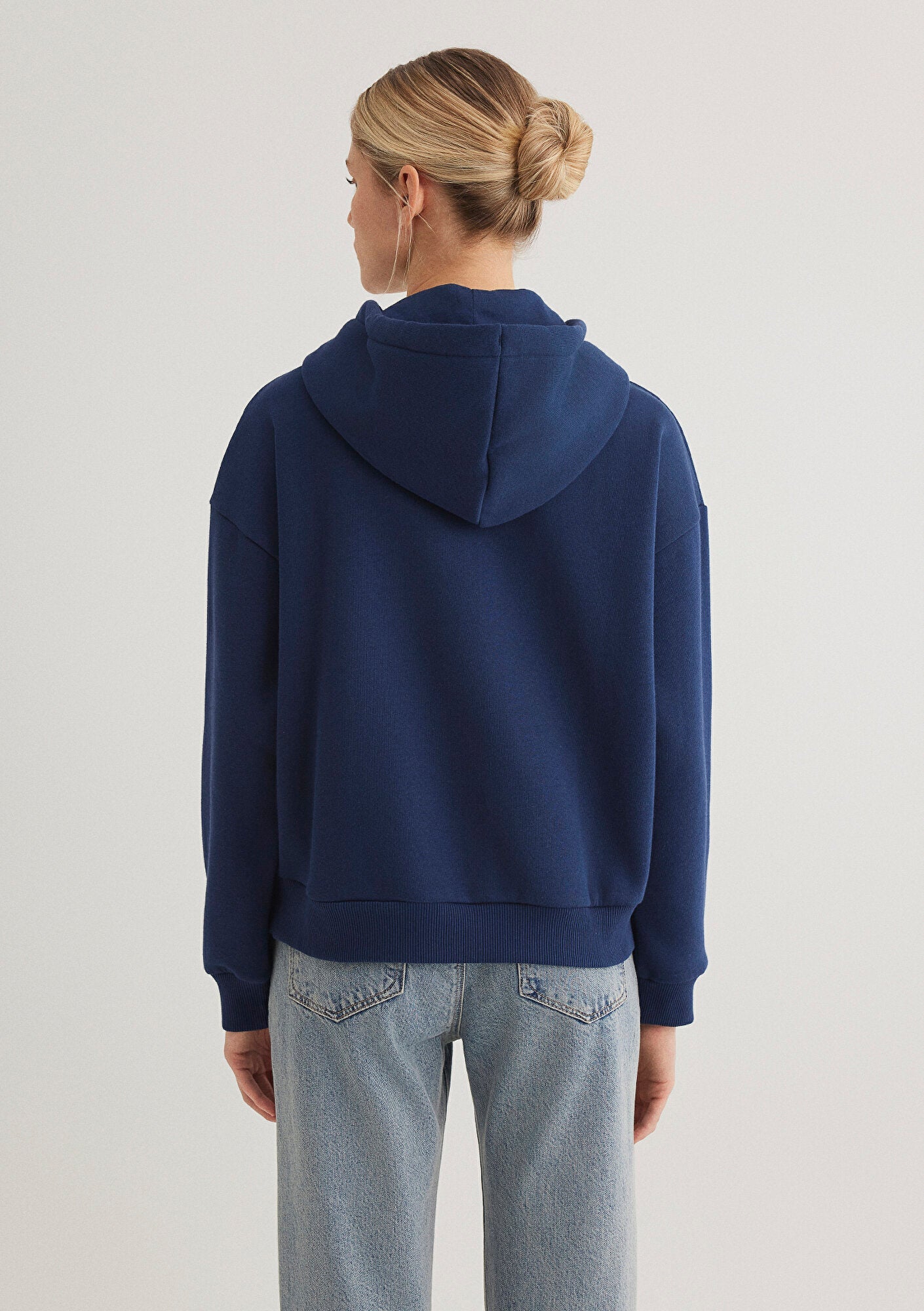 Mavi Logo Printed Hooded Navy Sweatshirt