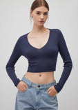 V Neck Navy Sweater