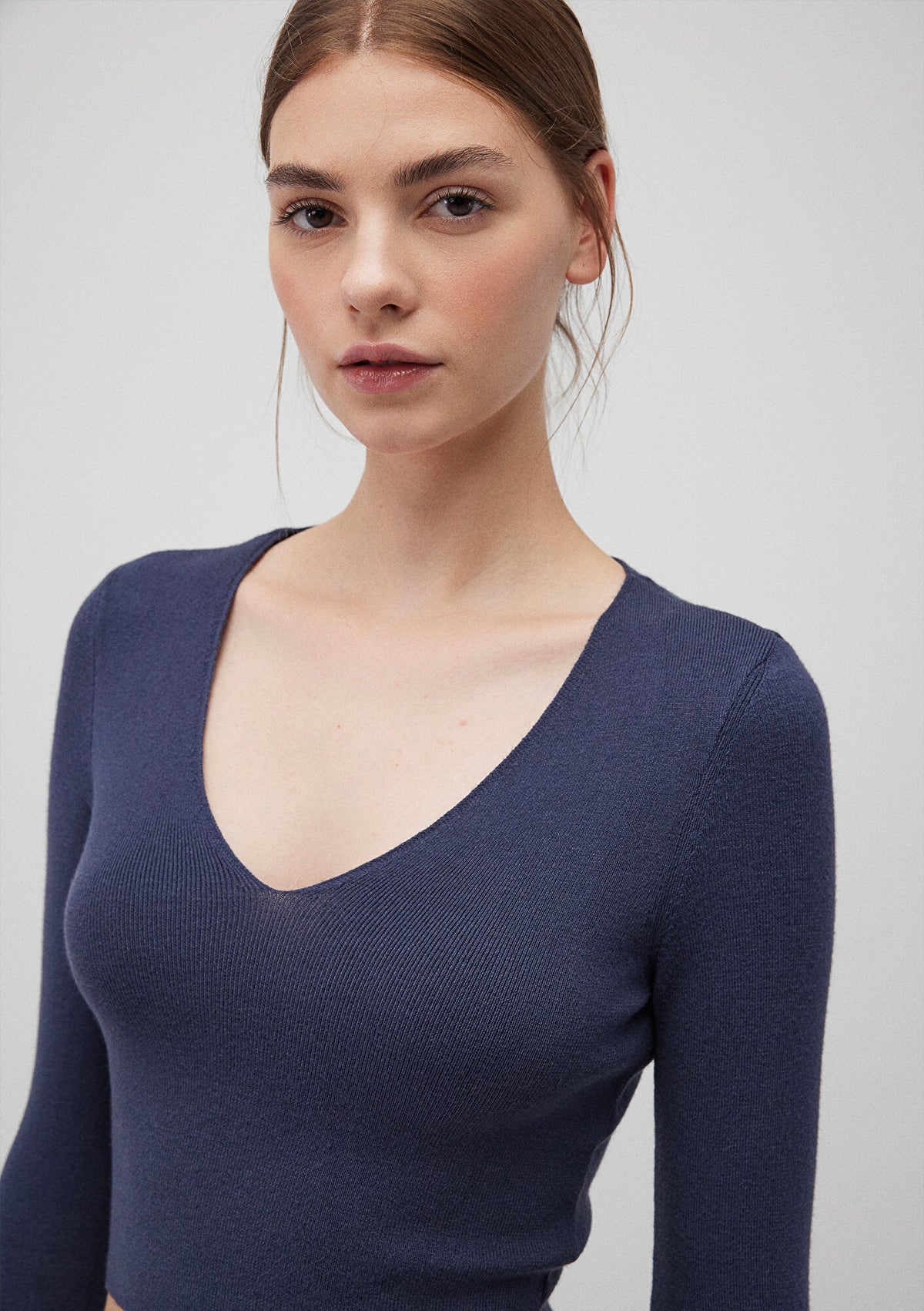 V Neck Navy Sweater