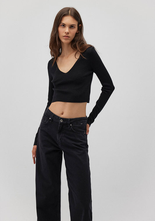 V Neck Black Sweater