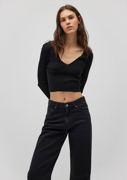 V Neck Black Sweater